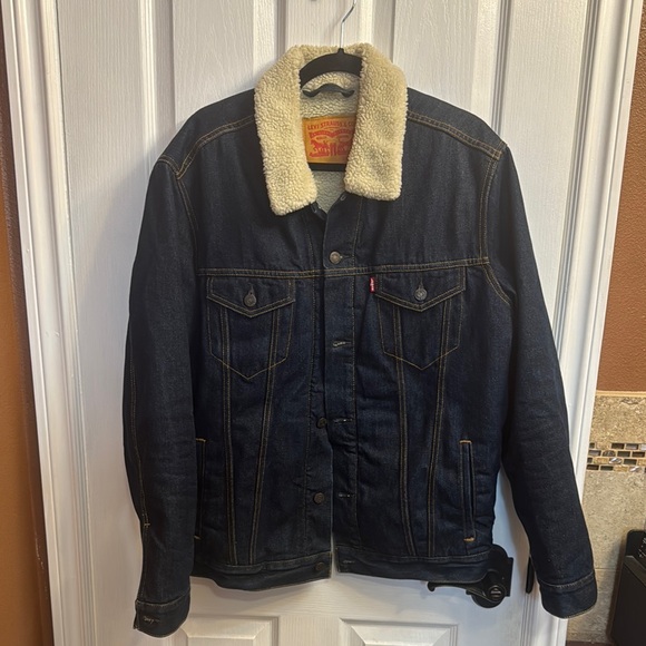 Levi's Other - Levi's Men's Denim Jacket with Sherpa Collar - Dark Blue